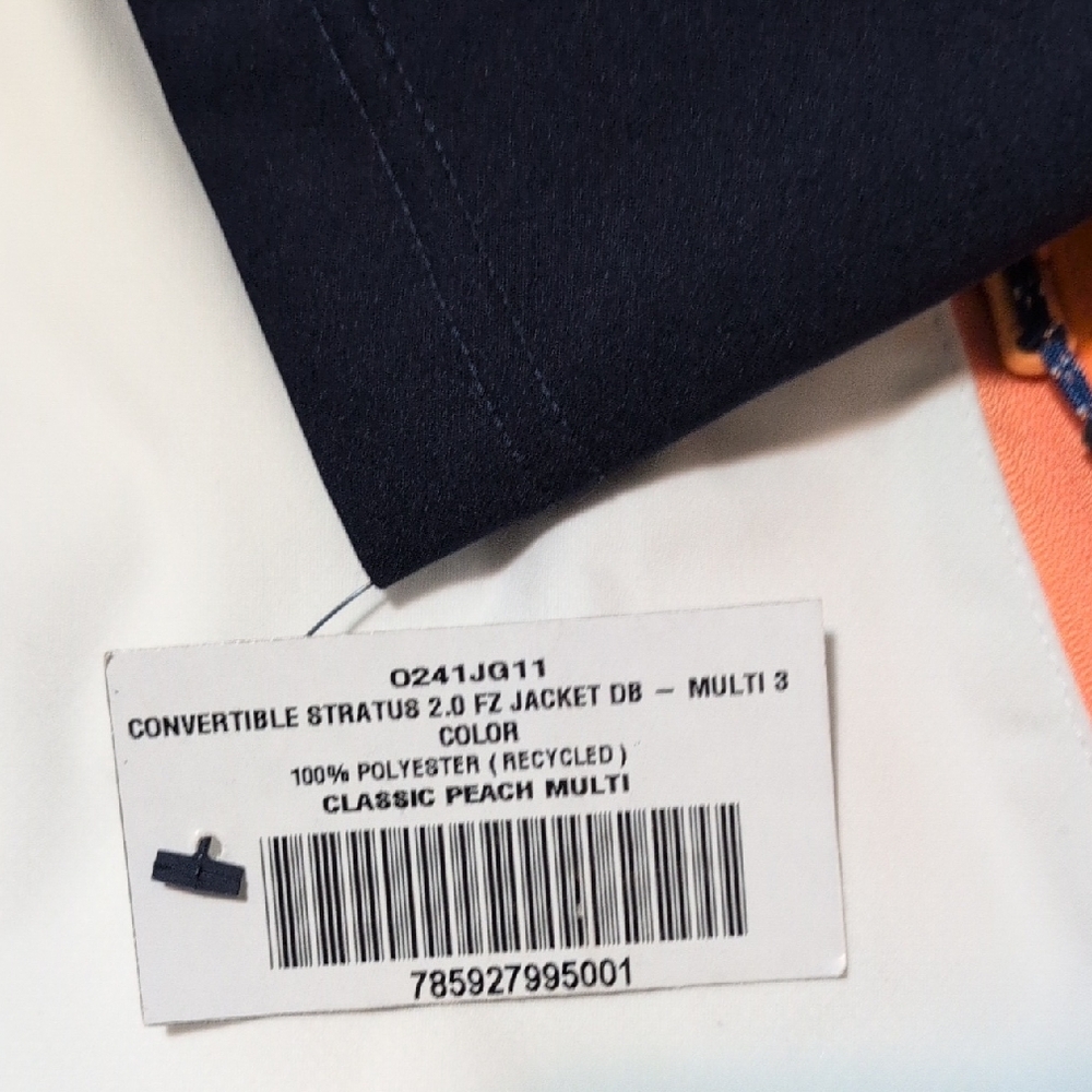 Navy and White Windbreaker with High Collar and Color-Blocked Design - Picture 2 of 16